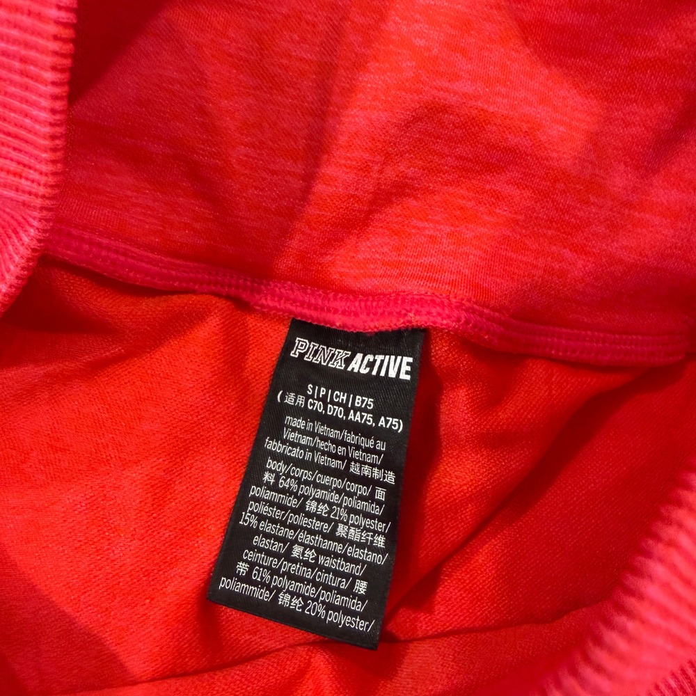 PINK Active Leggings‎ Womens Small Red Excellent Seamless Mesh Laser Cut - Picture 3 of 6